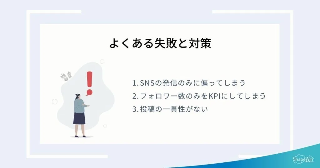 SNS活用でよくある失敗と対策＿インフォグラッフィック
